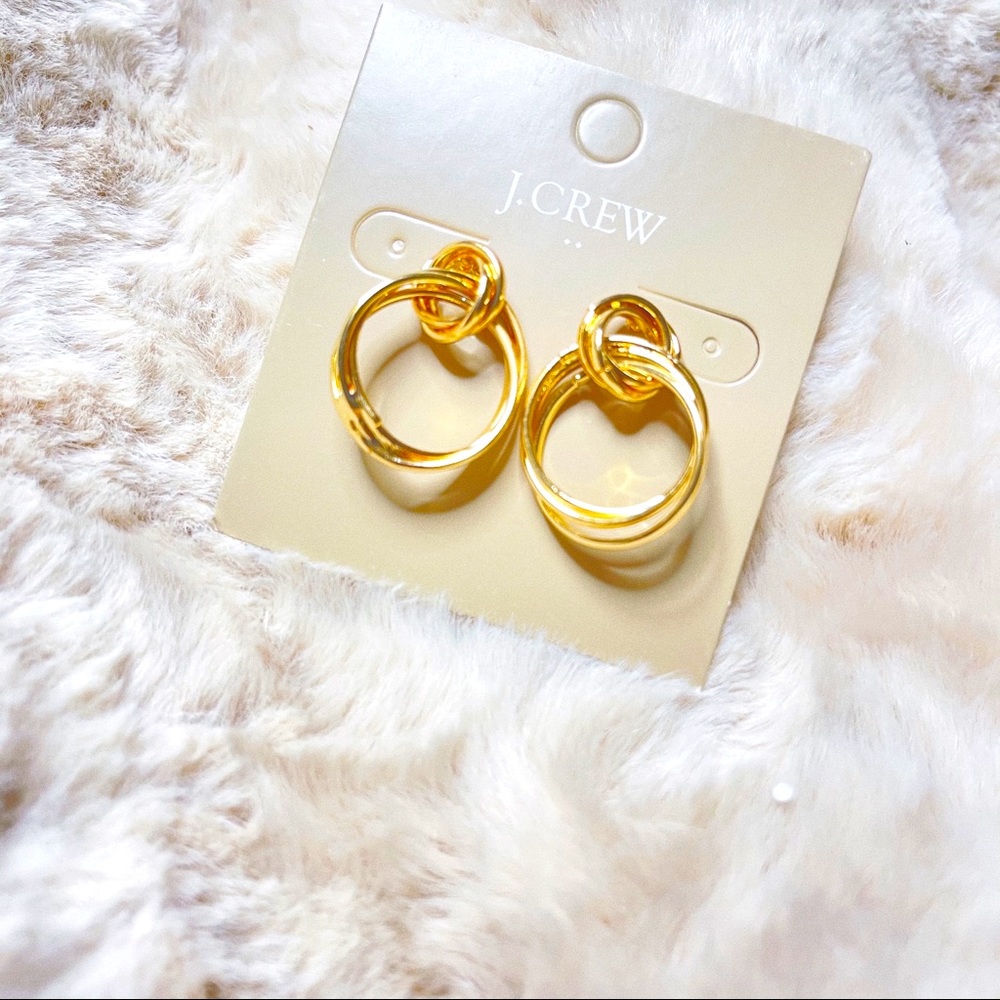 J.Crew Gold Twisted Huggie Hoop Earrings